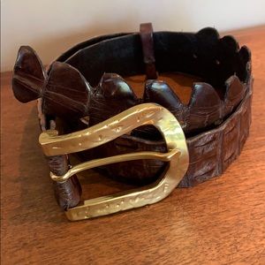 Brown Authentic Alligator Belt